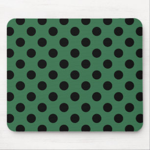 Mousepad bolinhas pretas em verde cinza