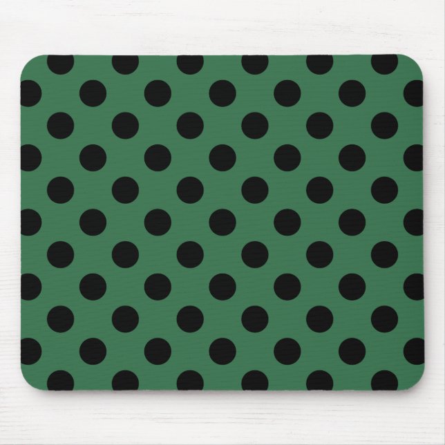 Mousepad Bolinhas pretas em verde-cinza (Frente)