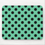 Mousepad Bolinhas pretas em verde-menta<br><div class="desc">Bolinhas pretas em verde-menta</div>