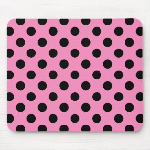 Mousepad Bolinhas pretas no rosa