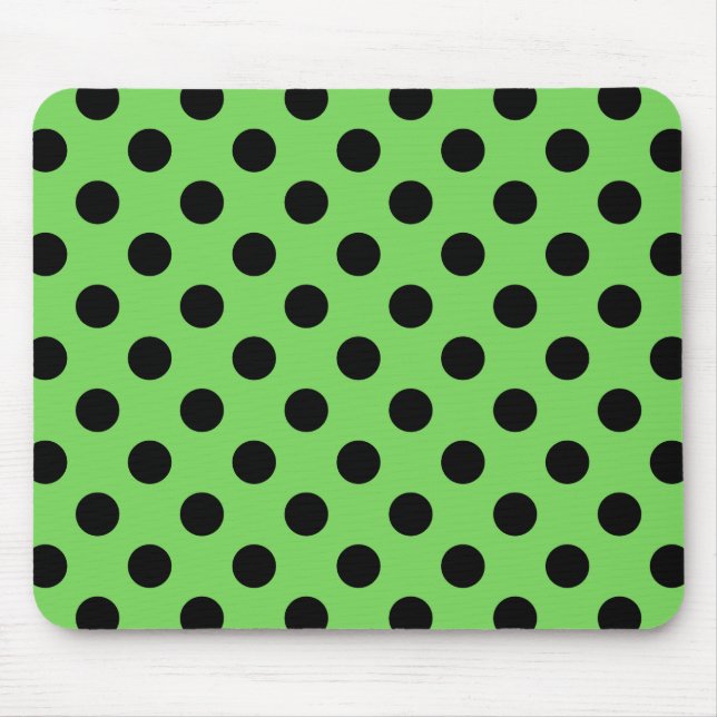 Mousepad Bolinhas pretas no verde limão (Frente)