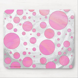 Mousepad Bolinhas Rosa de Algodão