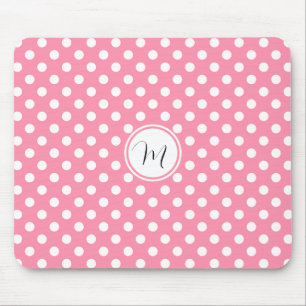Mousepad Bolinhas rosa e branca