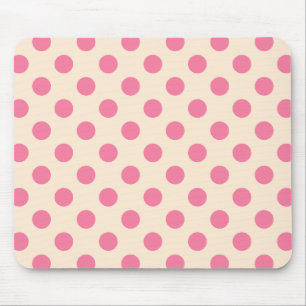 Mousepad Bolinhas rosa em creme