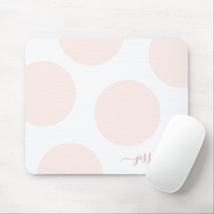 Mousepad Bolinhas Rosa Esbranquiçada Personalizada Simples