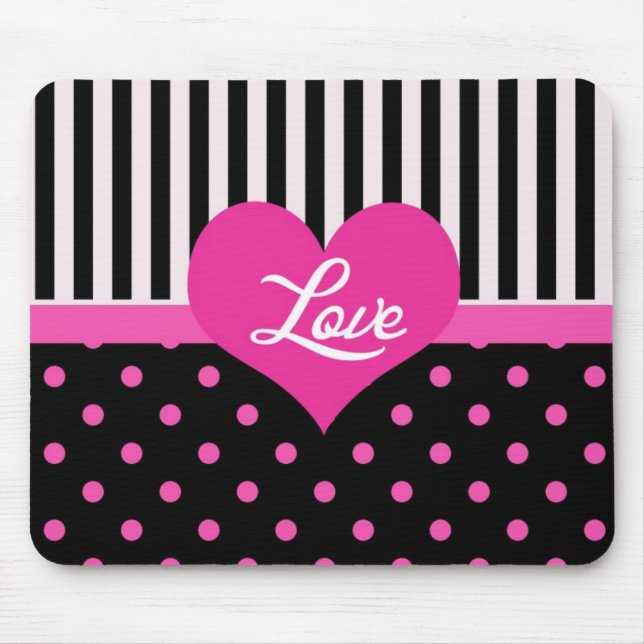 Mousepad Bolinhas rosa lindas, doces, elegantes e bonitas (Frente)