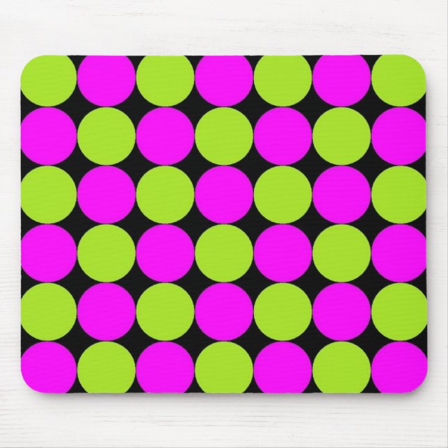 Mousepad Bolinhas rosa quente e Limão (Frente)
