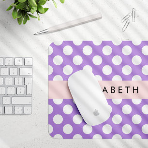 Mousepad Bolinhas Roxas, Padrão de Bolinhas, Seu Nome