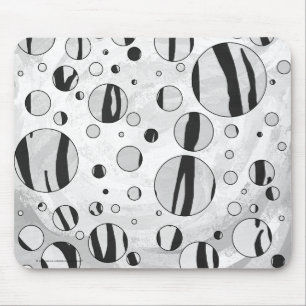 Mousepad Bolinhas Tigre Impressão Preto e Branco