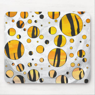Mousepad Bolinhas Tigre Preto e Laranja