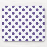 Mousepad Bolinhas ultravioletas em branco<br><div class="desc">A cor do ano de Pantone para 2018 é ultravioleta.</div>