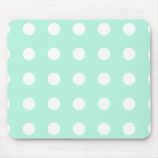 Mousepad bolinhas verdes e brancas da hortelã (Frente)