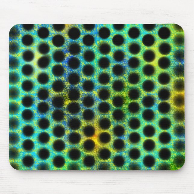 Mousepad Bolinhas verdes e pretas gerando formas, sombra (Frente)
