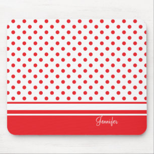 Mousepad bolinhas vermelhas à moda