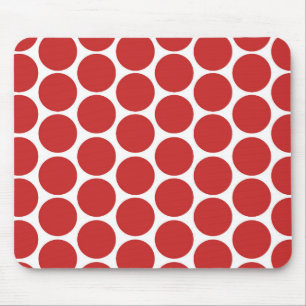 MOUSEPAD BOLINHAS VERMELHAS MODERNAS, BRANCAS