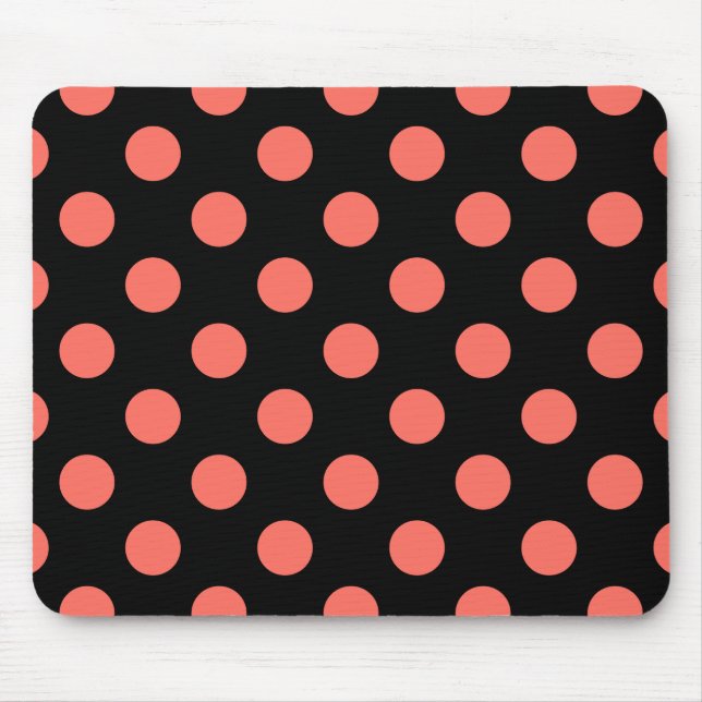 Mousepad Bolinhas vivas de corais em preto (Frente)