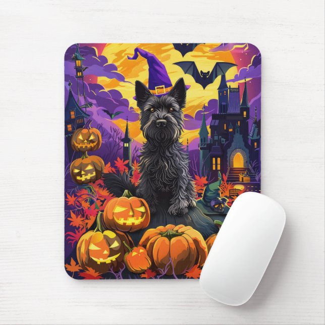Mousepad Bolinho de Bruxas de Terrier Halloween, escocês Sp (Com mouse)