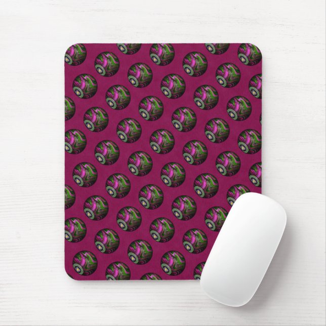 Mousepad Bolinhos de Lâmpada Magenta Quente, Bocal (Com mouse)