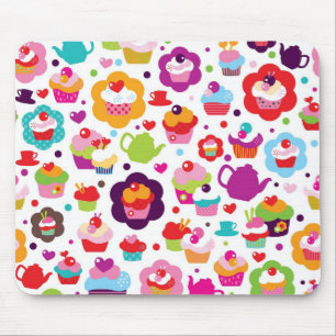 Mousepad Bolo bonito do copo e pote do chá