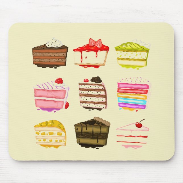Mousepad Bolo de aniversário bonito do bolo com creme (Frente)