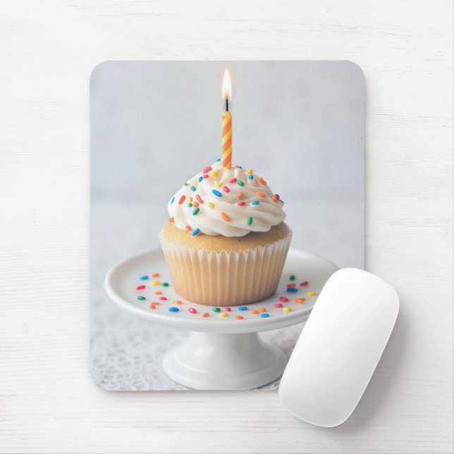 Mousepad Bolo de Aniversário com Vela (Com mouse)