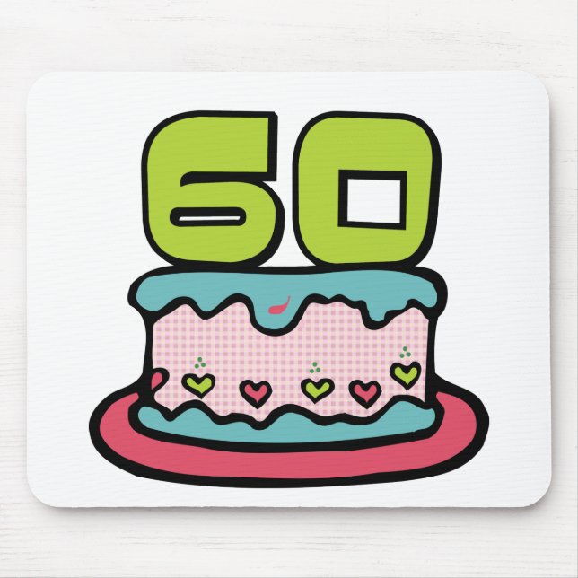 Mousepad Bolo de aniversário das pessoas de 60 anos (Frente)