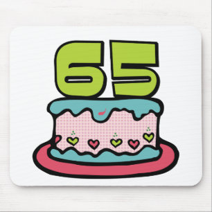 Mousepad Bolo de aniversário das pessoas de 65 anos