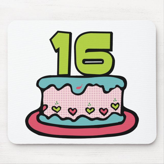 Mousepad Bolo de aniversário de 16 anos (Frente)