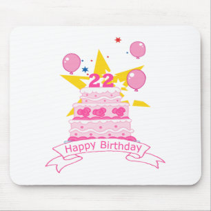 Mousepad Bolo de aniversário de 22 anos