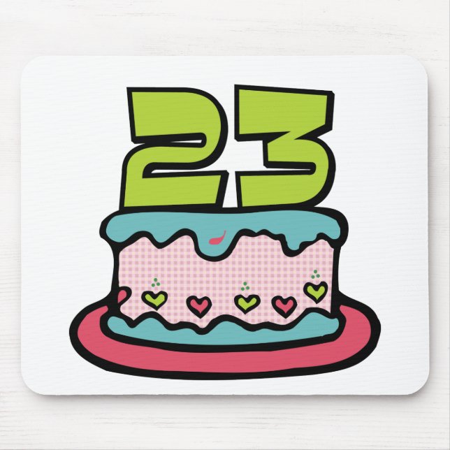 Mousepad Bolo de aniversário de 23 anos (Frente)