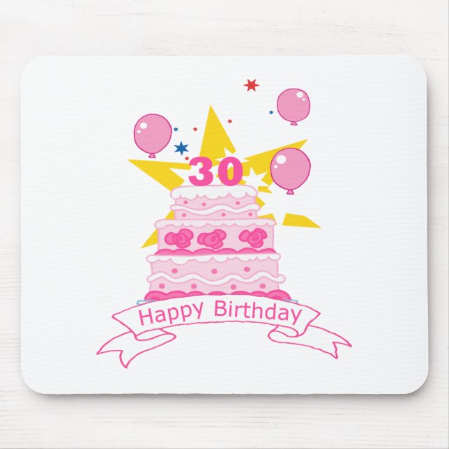 Mousepad Bolo de aniversário de 30 anos (Frente)