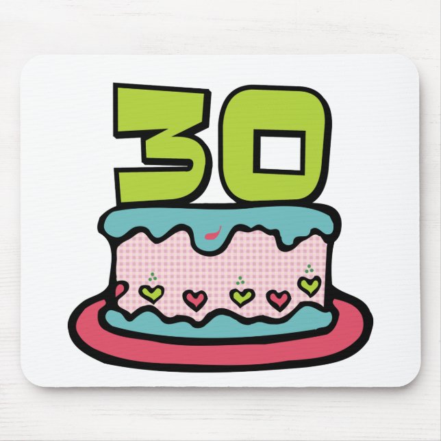 Mousepad Bolo de aniversário de 30 anos (Frente)