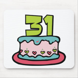 Mousepad Bolo de Aniversário de 31 Anos