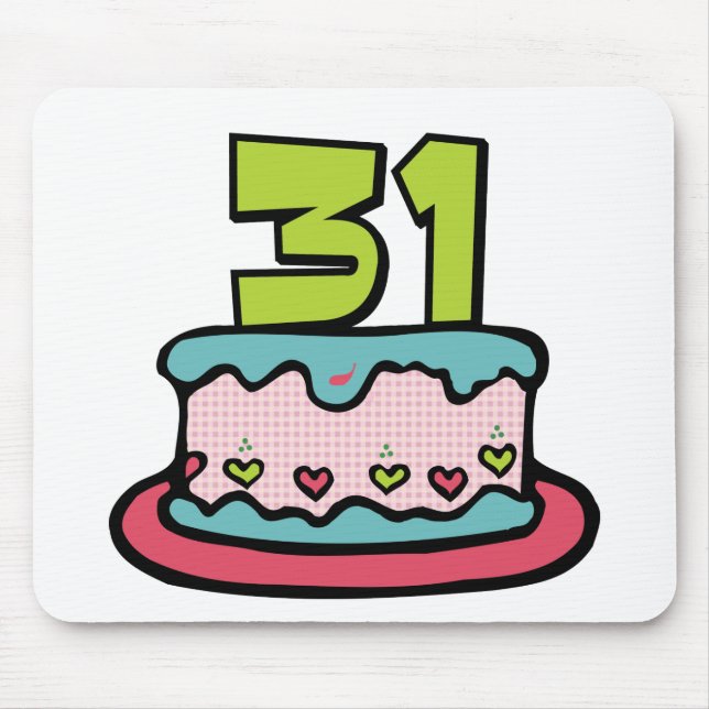 Mousepad Bolo de aniversário de 31 anos (Frente)