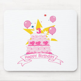 Mousepad Bolo de aniversário de 3 anos