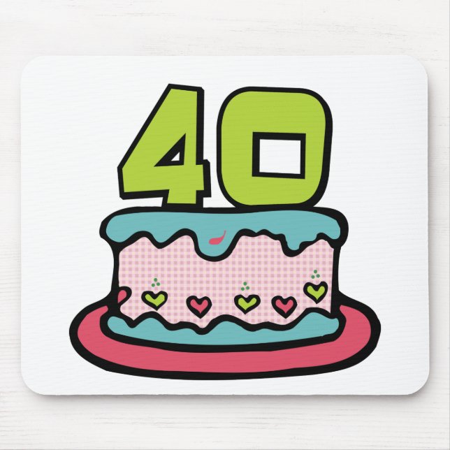 Mousepad Bolo de aniversário de 40 anos (Frente)