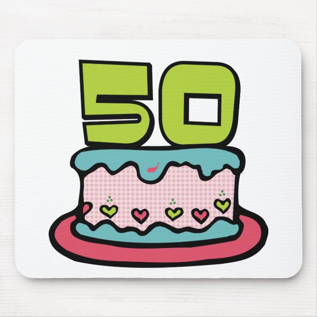 Mousepad Bolo de aniversário de 50 anos (Frente)