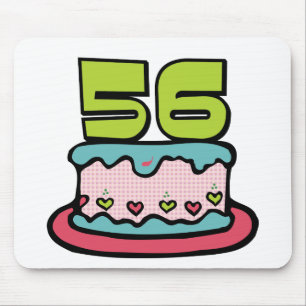 Mousepad Bolo de aniversário de 56 anos