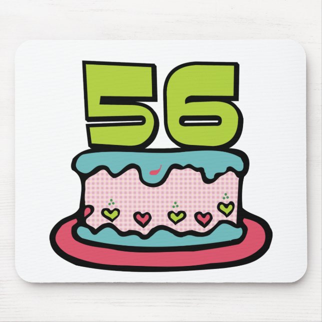 Mousepad Bolo de aniversário de 56 anos (Frente)