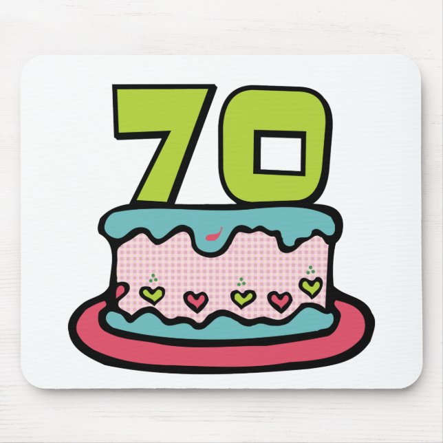 Mousepad Bolo de aniversário de 70 anos (Frente)