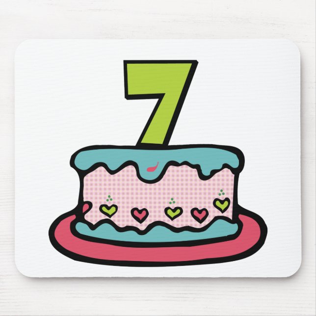 Mousepad Bolo de aniversário de 7 anos (Frente)
