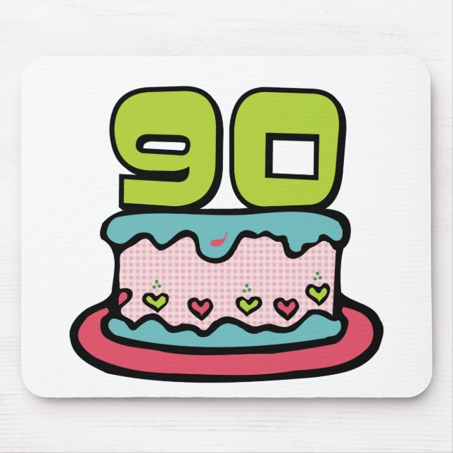 Mousepad Bolo De Aniversário De 90 Anos (Frente)