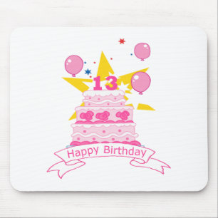 Mousepad Bolo de aniversário do adolescente de 13 anos