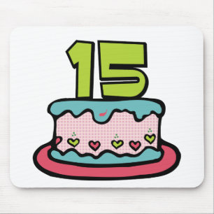 Mousepad Bolo de aniversário do adolescente de 15 anos