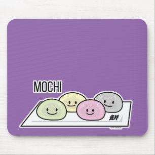 Mousepad Bolo de arroz sorvete Mochi japonês chá verde
