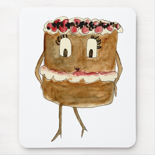 Mousepad Bolo de Chocolate da Floresta Negra Engraçado e Ex (Frente)