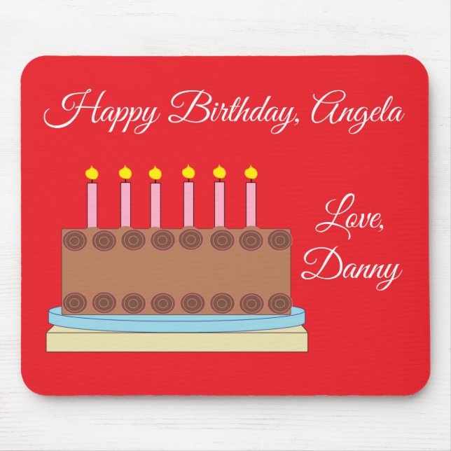 Mousepad Bolo de Chocolate e Parabéns (Frente)