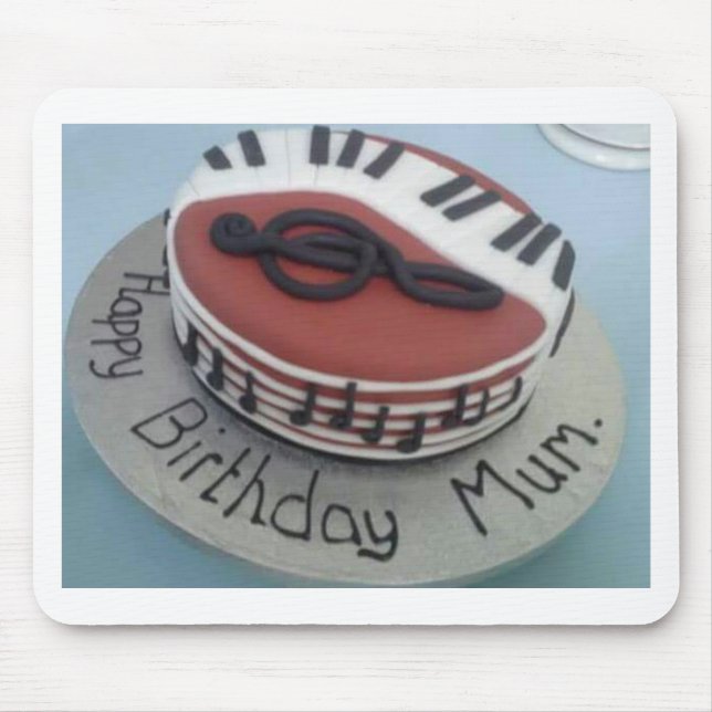 Mousepad Bolo de mãe de aniversário feliz (Frente)