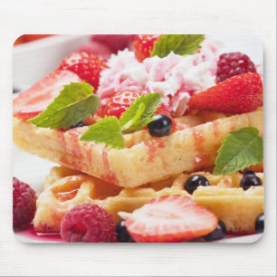 Mousepad Bolo do Waffle com fruta de baga fresca