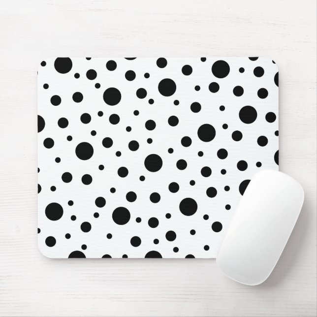 Mousepad Bolsa em branco de padrão de Bolinhas em branco (Com mouse)